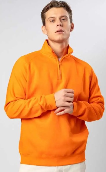 Felpa con maniche raglan, mezza zip Foto prodotto