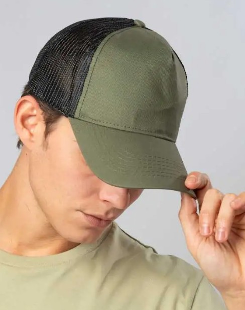 Cappellino a 5 pannelli, mesh posteriore e laterale in poliestere Foto prodotto